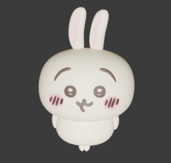 A fan-made 3D model of Usagi created as a Blender practice